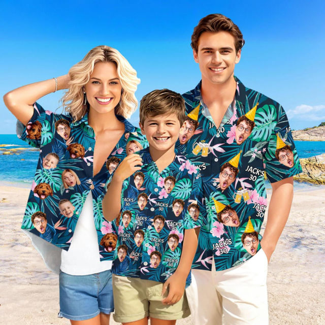 Picture of Custom Hawaiian Shirt for Men, Women and Kids - Custom Vacation Tropical Hawaii Shirt