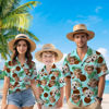 Picture of Custom Face Hawaiian Shirt for Family - Custom Hawaiian Shirt for Men, Women and Kids - Coconut Pattern - Beach Party and Summer Vacation Gift