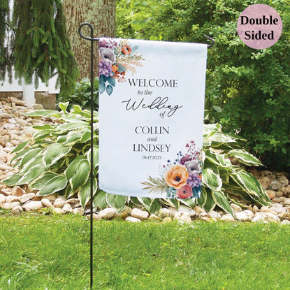 Picture of Custom Garden Flag - Personalized Wedding Flag - Custom Flag With Flower