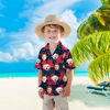 Picture of Custom Face Hawaiian Shirt for Family - Custom Hawaiian Shirt with Tropical Red Flower Pattern - Best Summer Holiday Gifts