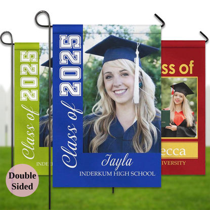 Picture of Custom Graduation Garden Flag with Photo - Personalized Garden Flag to Celebrate Graduation
