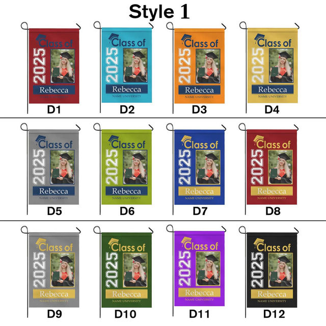 Picture of Custom Graduation Garden Flag with Photo - Personalized Garden Flag to Celebrate Graduation