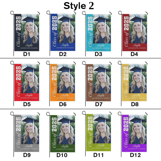 Picture of Custom Graduation Garden Flag with Photo - Personalized Garden Flag to Celebrate Graduation