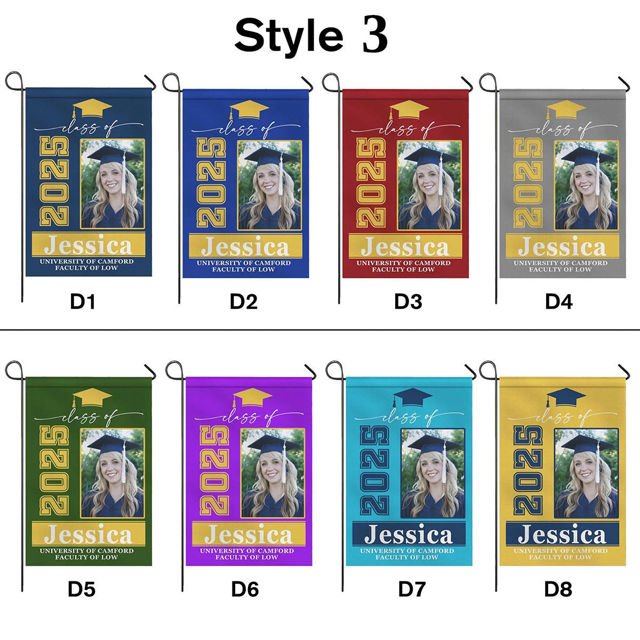 Picture of Custom Graduation Garden Flag with Photo - Personalized Garden Flag to Celebrate Graduation