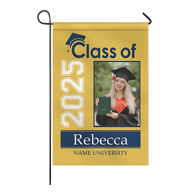 Picture of Custom Graduation Garden Flag with Photo - Personalized Garden Flag to Celebrate Graduation