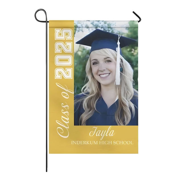 Picture of Custom Graduation Garden Flag with Photo - Personalized Garden Flag to Celebrate Graduation