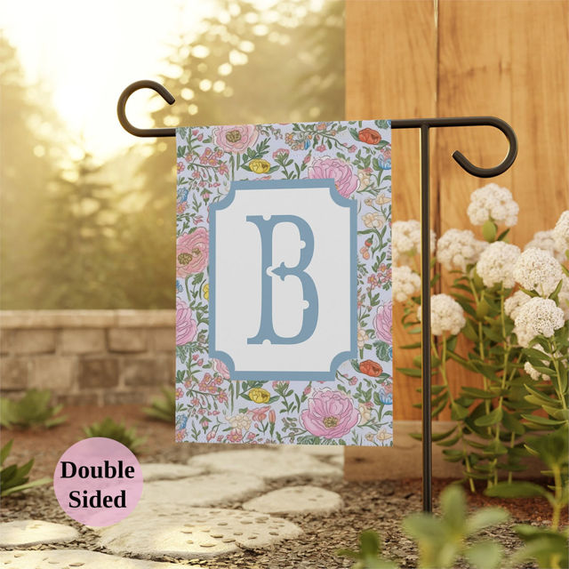 Picture of Custom Family Initial Garden Flag - Personalized Garden Flag