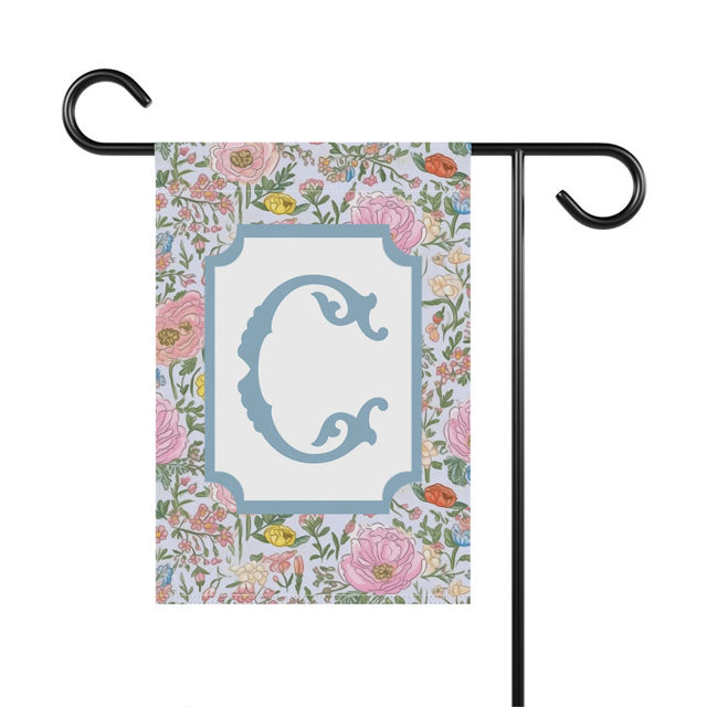Picture of Custom Family Initial Garden Flag - Personalized Garden Flag