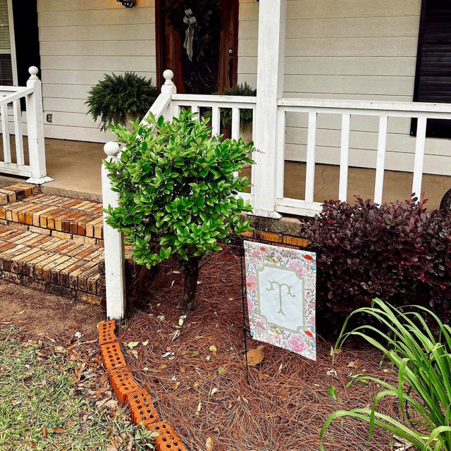 Picture of Custom Family Initial Garden Flag - Personalized Garden Flag