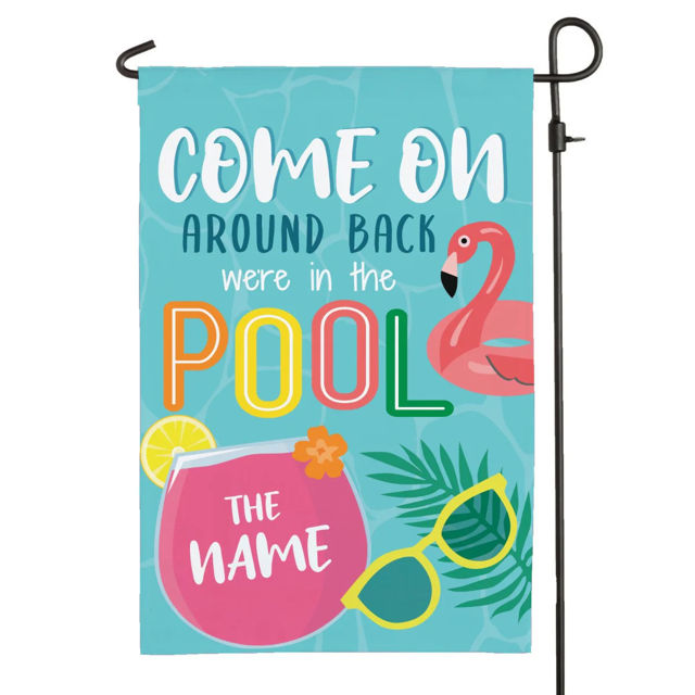 Picture of Custom Summer Pool Flag - Personalized Garden Flag for Summer Season