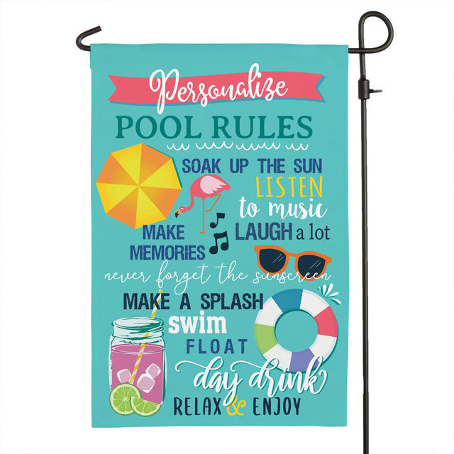 Picture of Custom Summer Pool Flag - Personalized Garden Flag for Summer Season