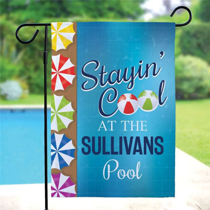 Picture of Custom Summer Pool Flag - Personalized Garden Flag for Summer Season