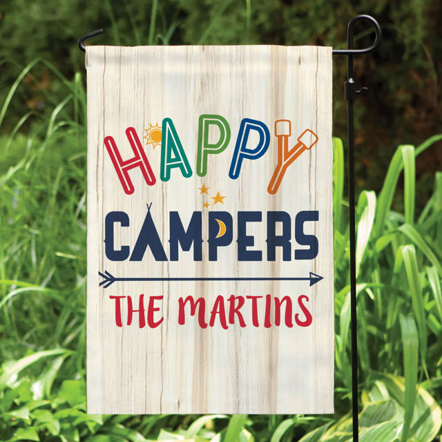 Picture of Custom Camping Sign Flag with Family Name - Personalized Sign Flag for Camping Season