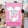 Picture of Welcome New Baby Garden Flag - Custom Newborn Party Flag with Baby Name