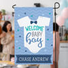 Picture of Welcome New Baby Garden Flag - Custom Newborn Party Flag with Baby Name