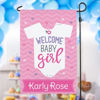 Picture of Welcome New Baby Garden Flag - Custom Newborn Party Flag with Baby Name