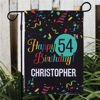 Picture of Personalized Happy Birthday Garden Flag - Colorful Confetti Yard Sign - Custom Outdoor Party Decor - Birthday Gift for Him or Her