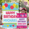 Picture of Birthday Party Sign Garden Flag - Custom Birthday Party Flag with Kids Name - Celebrate Birthday