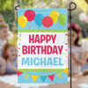 Picture of Birthday Party Sign Garden Flag - Custom Birthday Party Flag with Kids Name - Celebrate Birthday
