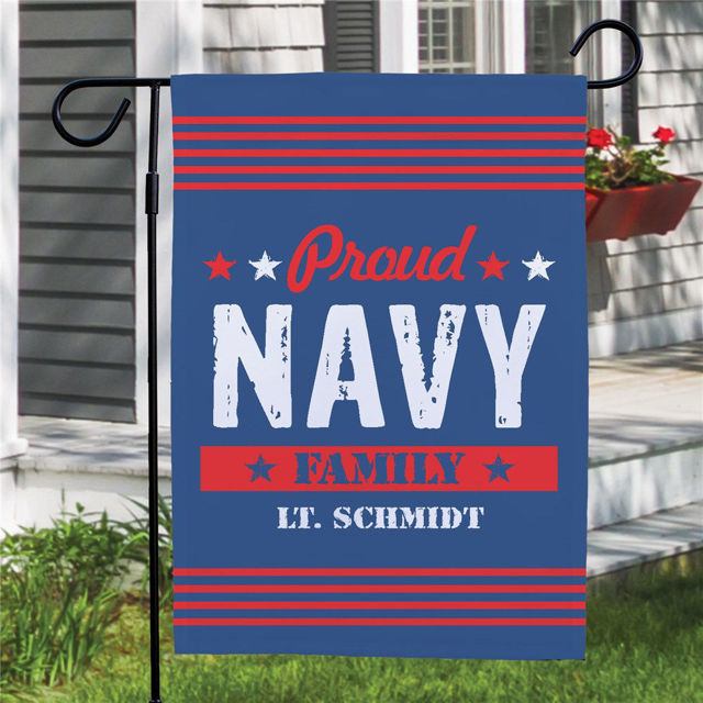 Picture of Military Garden Flag - Patriotic Yard Sign - Support Our Troops Outdoor Decor - Veteran Gift - Custom Army Navy Air Force Flag