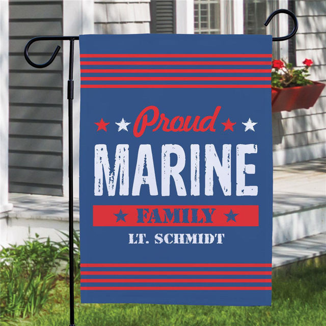 Picture of Military Garden Flag - Patriotic Yard Sign - Support Our Troops Outdoor Decor - Veteran Gift - Custom Army Navy Air Force Flag