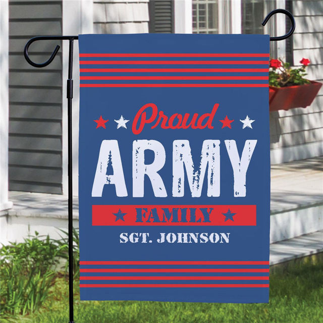 Picture of Military Garden Flag - Patriotic Yard Sign - Support Our Troops Outdoor Decor - Veteran Gift - Custom Army Navy Air Force Flag