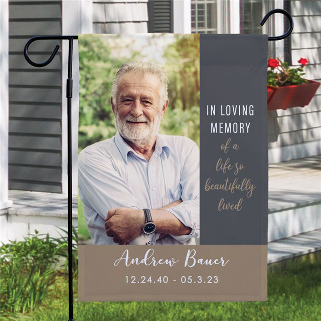 Picture of Custom Photo Memorial Garden Flag - Personalized  Memorial Flag - Custom Flags