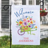 Picture of Personalized Garden Flag - Wheelbarrow Filled with Flowers - Custom Outdoor Yard Flag - Spring Garden Decor - Floral House Flag