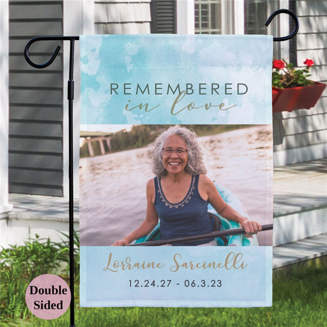 Picture of Custom Photo Memorial Garden Flag - Personalized  Memorial Flag - Custom Photo Garden Flag