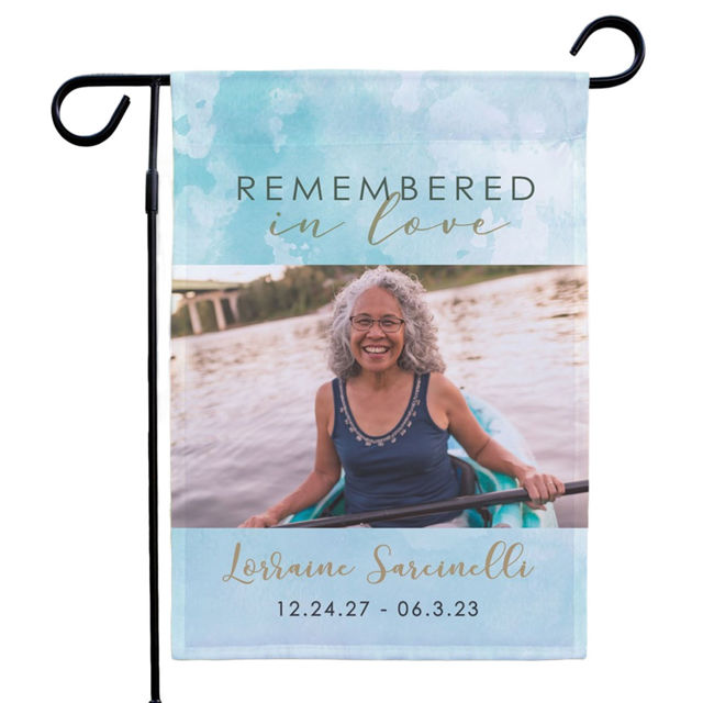 Picture of Custom Photo Memorial Garden Flag - Personalized  Memorial Flag - Custom Photo Garden Flag