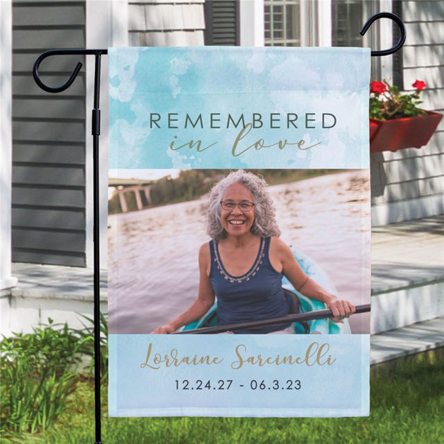 Picture of Custom Photo Memorial Garden Flag - Personalized  Memorial Flag - Custom Photo Garden Flag