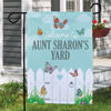 Picture of Personalized White Picket Fence Garden Flag - Custom Outdoor Yard Sign - Cottage Garden Decor - Housewarming Gift - Welcome Flag