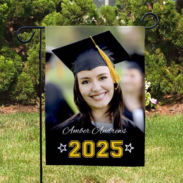 Picture of Personalized Garden Flag to Celebrate Graduation - Custom Graduation Garden Flag with Photo