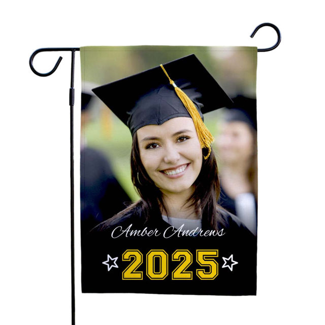 Picture of Personalized Garden Flag to Celebrate Graduation - Custom Graduation Garden Flag with Photo