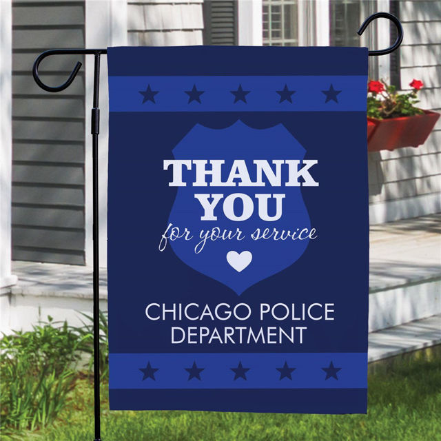 Picture of Personalized Thank You For Your Service Police Garden Flag - Custom Law Enforcement Yard Sign - Police Tribute Outdoor Decor - Appreciation Gift
