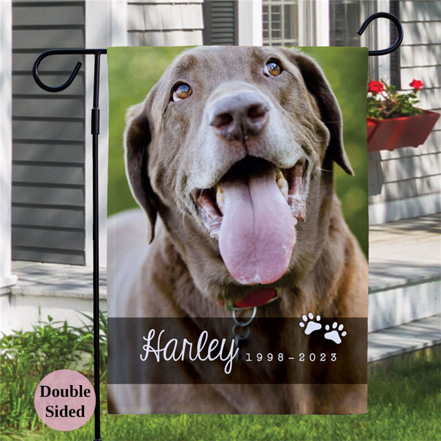 Picture of Custom Pet Memorial Garden Flag with Photo - Personalised  Memorial Flag for Pets