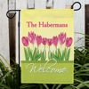 Picture of Personalized Tulips Garden Flag - Custom Spring Yard Sign - Floral Outdoor Decor - Garden Welcome Flag - Housewarming Gift