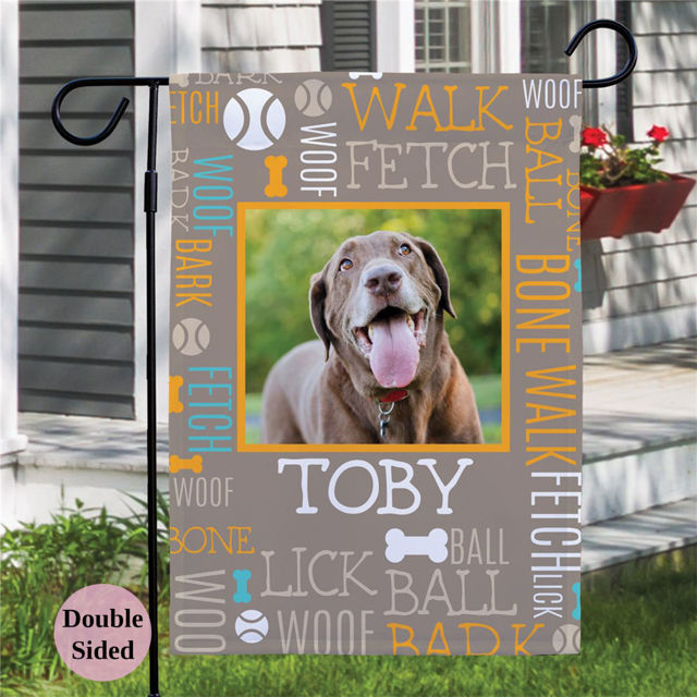 Picture of Happy Pets - Custom Pet Garden Flag with Photo - Personalised Flag for Pets
