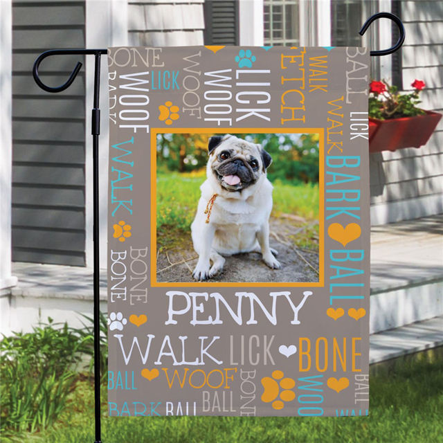 Picture of Happy Pets - Custom Pet Garden Flag with Photo - Personalised Flag for Pets