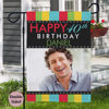 Picture of Custom Birthday Party Sign Garden Flag with Photo -  Personalised Birthday Party Flag