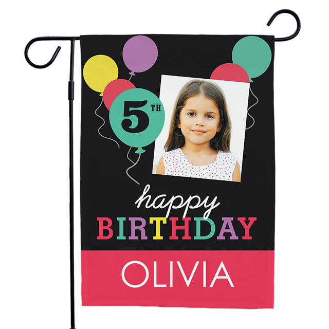 Picture of Let's Celebrate Birthday - Birthday Party Sign Garden Flag - Personalised Birthday Flag for Child
