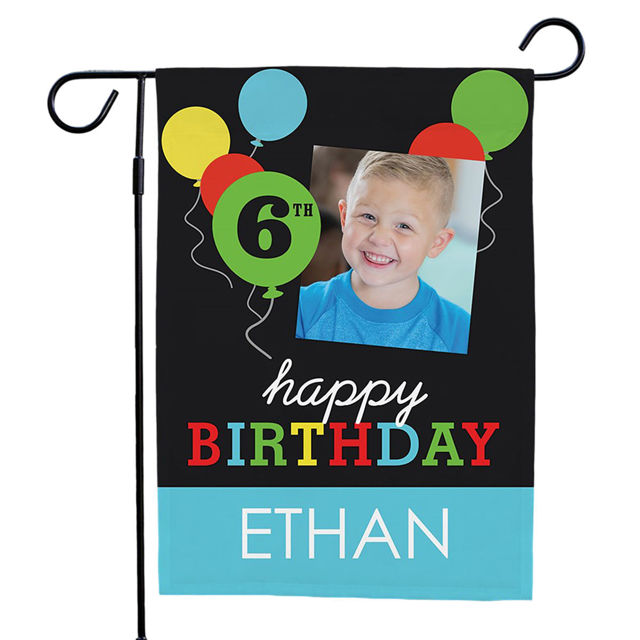 Picture of Let's Celebrate Birthday - Birthday Party Sign Garden Flag - Personalised Birthday Flag for Child