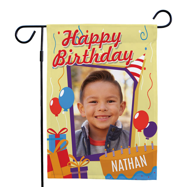Picture of Let's Celebrate Birthday - Birthday Party Sign Garden Flag - Personalised Birthday Flag for Kids