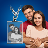 Picture of Personalized 2D or 3D Crystal Photo Necklace Gift in Rectangle