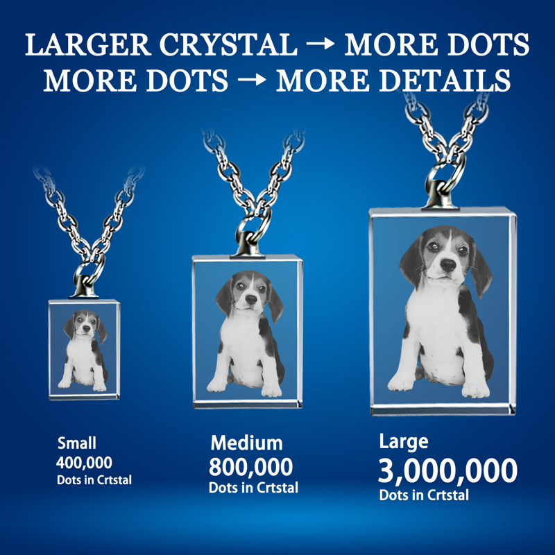 Picture of Personalized 2D or 3D Crystal Photo Necklace Gift in Rectangle