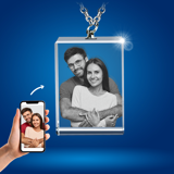 Picture of Personalized 2D or 3D Crystal Photo Necklace Gift in Rectangle