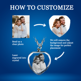 Picture of Personalized 2D or 3D Crystal Photo Necklace Gift in Rectangle with Rounded Corners