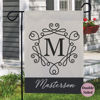Picture of Custom Garden Flag with Family Name & Initial - Personalized Outdoor Decor for Yard & Garden