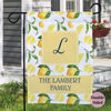 Picture of Custom Garden Flag with Family Name & Initial - Personalized Outdoor Decor for Yard & Garden - Lemon Pattern