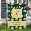 Picture of Custom Garden Flag with Family Name & Initial - Personalized Outdoor Decor for Yard & Garden - Lemon Pattern